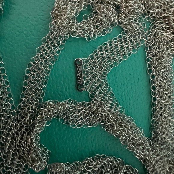 🌸 Authentic Tiffany & Co. Peretti Open Heart Pendant On Mesh Chain - Picture 7 of 10